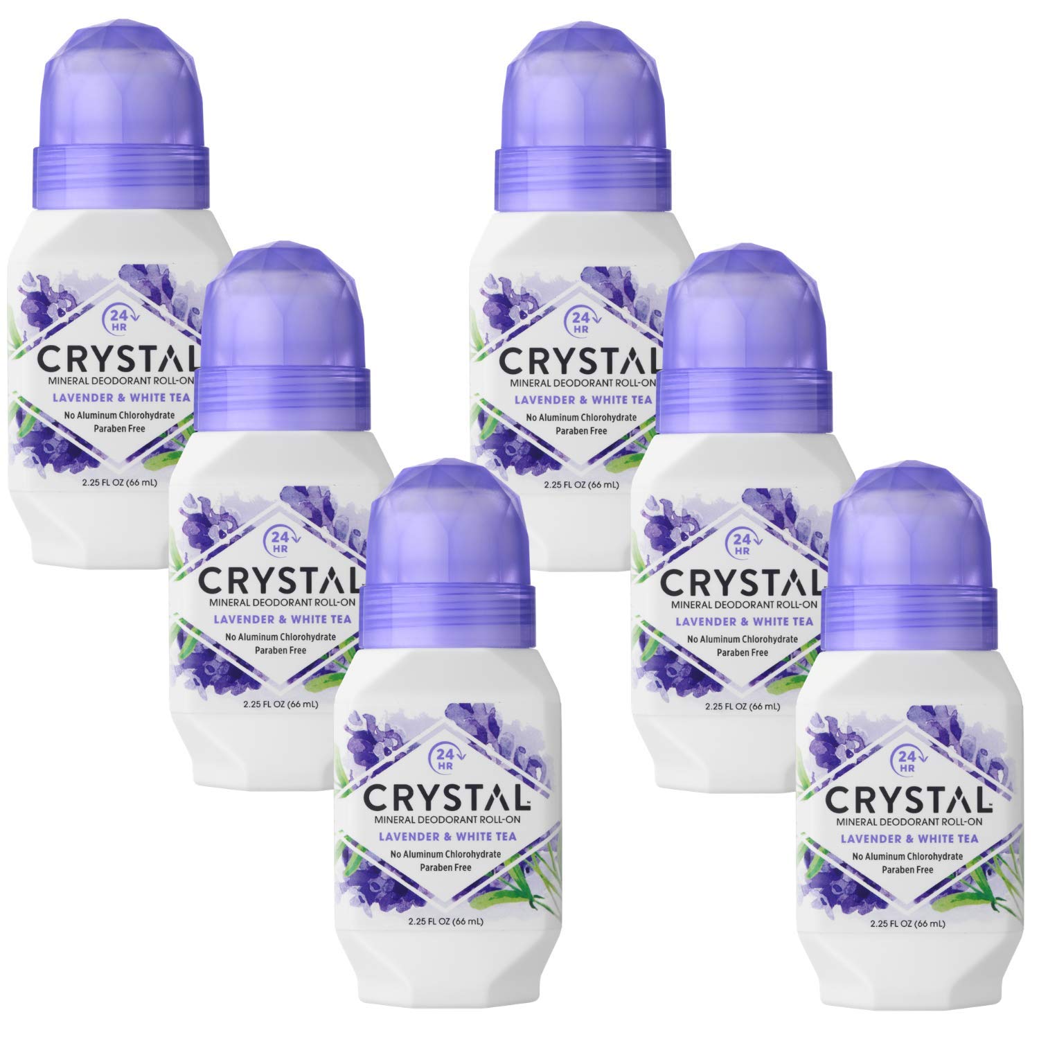 Product image of Crystal Essence Mineral Deodorant Roll-On Lavender and White Tea 2.25 oz 2.25 oz Pack of 6